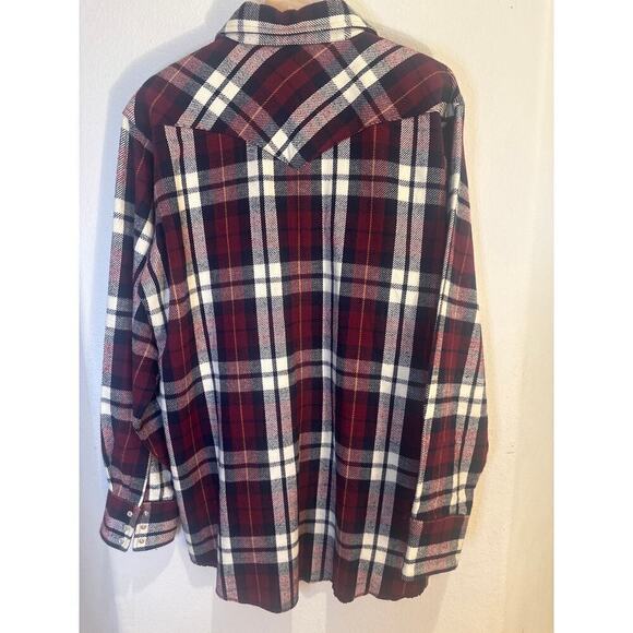 Wrangler Mens XLarge Tall Plaid Button up Shirt, snap closure - Picture 7 of 9